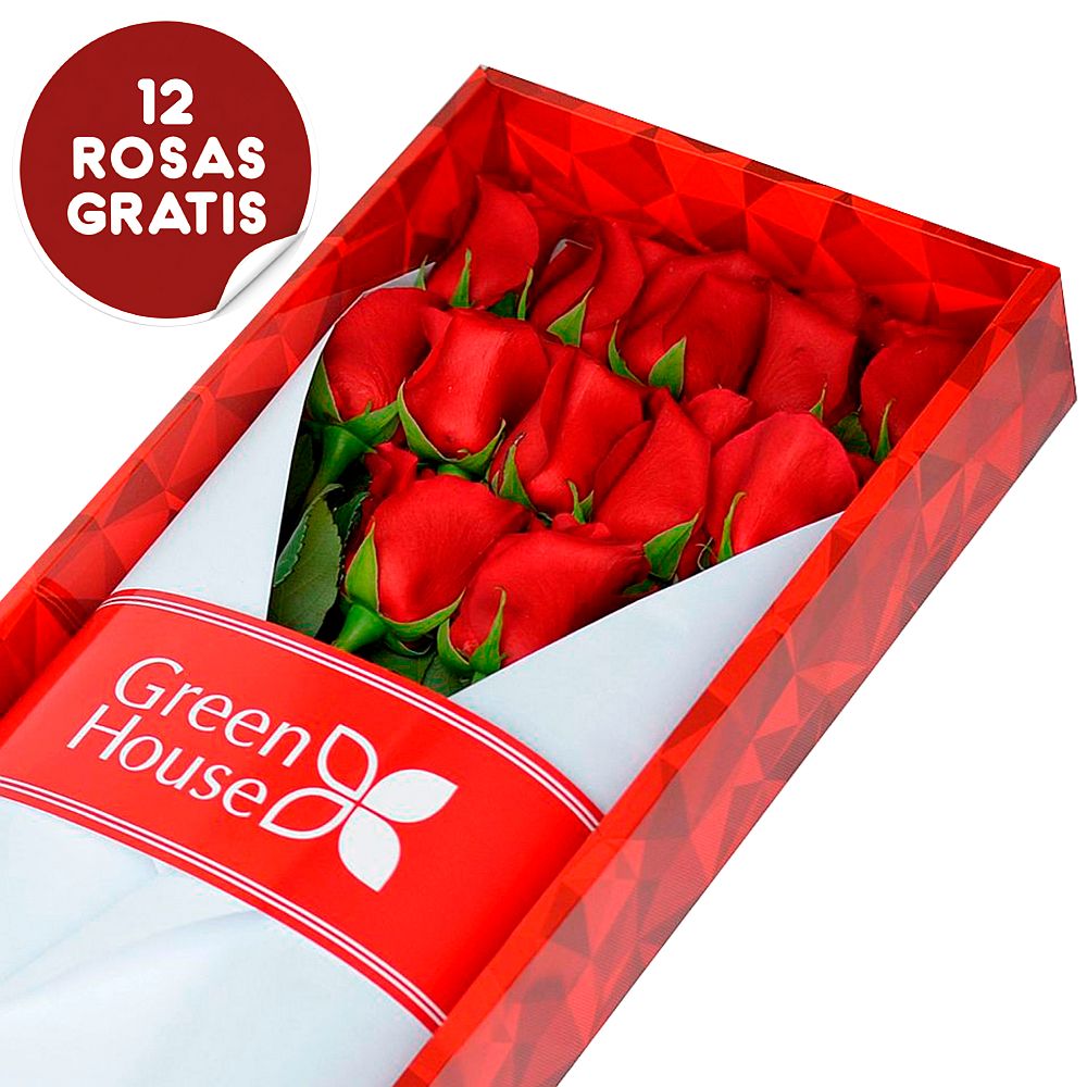 CAJA RUBÍ 12 ROSAS + ¡12 ROSAS GRATIS! - Imagen 1
