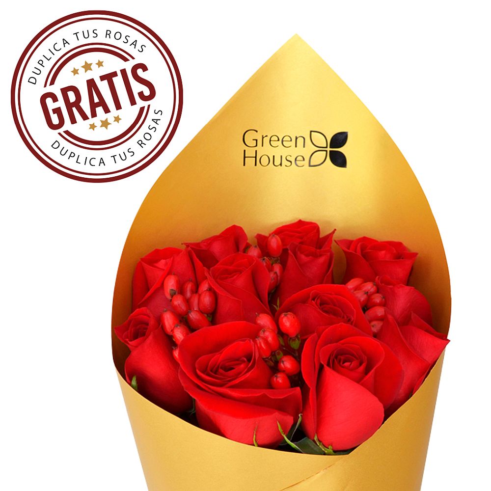 RAMO GLAM GOLD 12 ROSAS + ¡GRATIS 12 ROSAS ADICIONALES! - Imagen 1