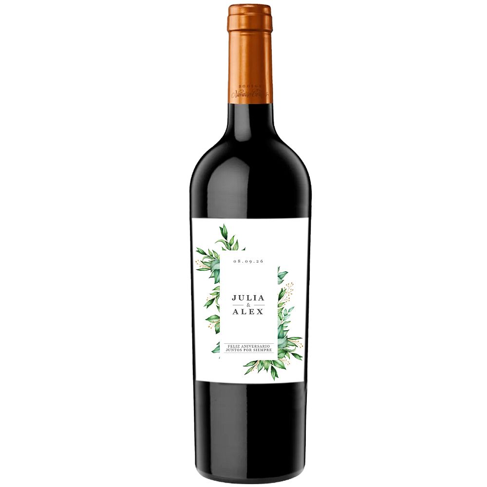  VINO NAVARRO CORREAS - FELIZ ANIVERSARIO JUNTOS POR SIEMPRE (PERSONALIZABLE)