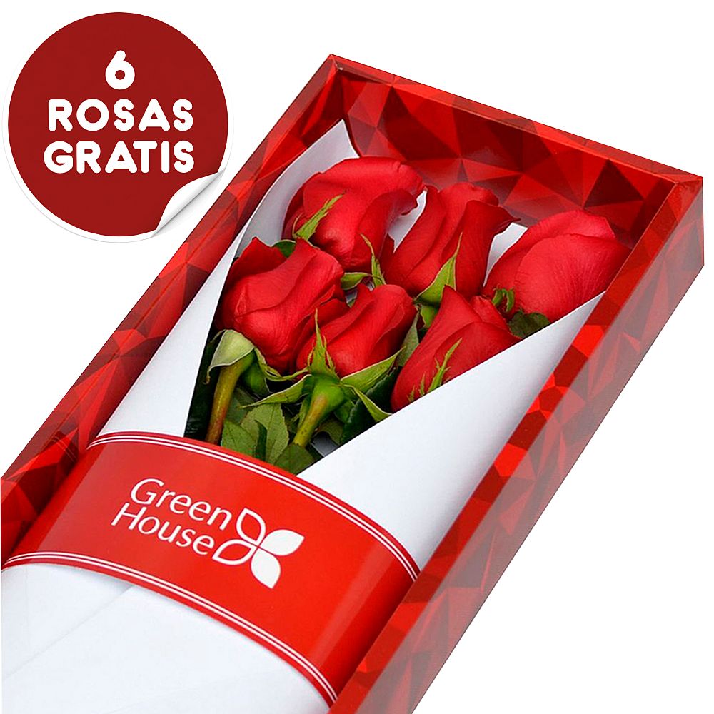 CAJA RUBÍ 6 ROSAS + ¡6 ROSAS GRATIS!