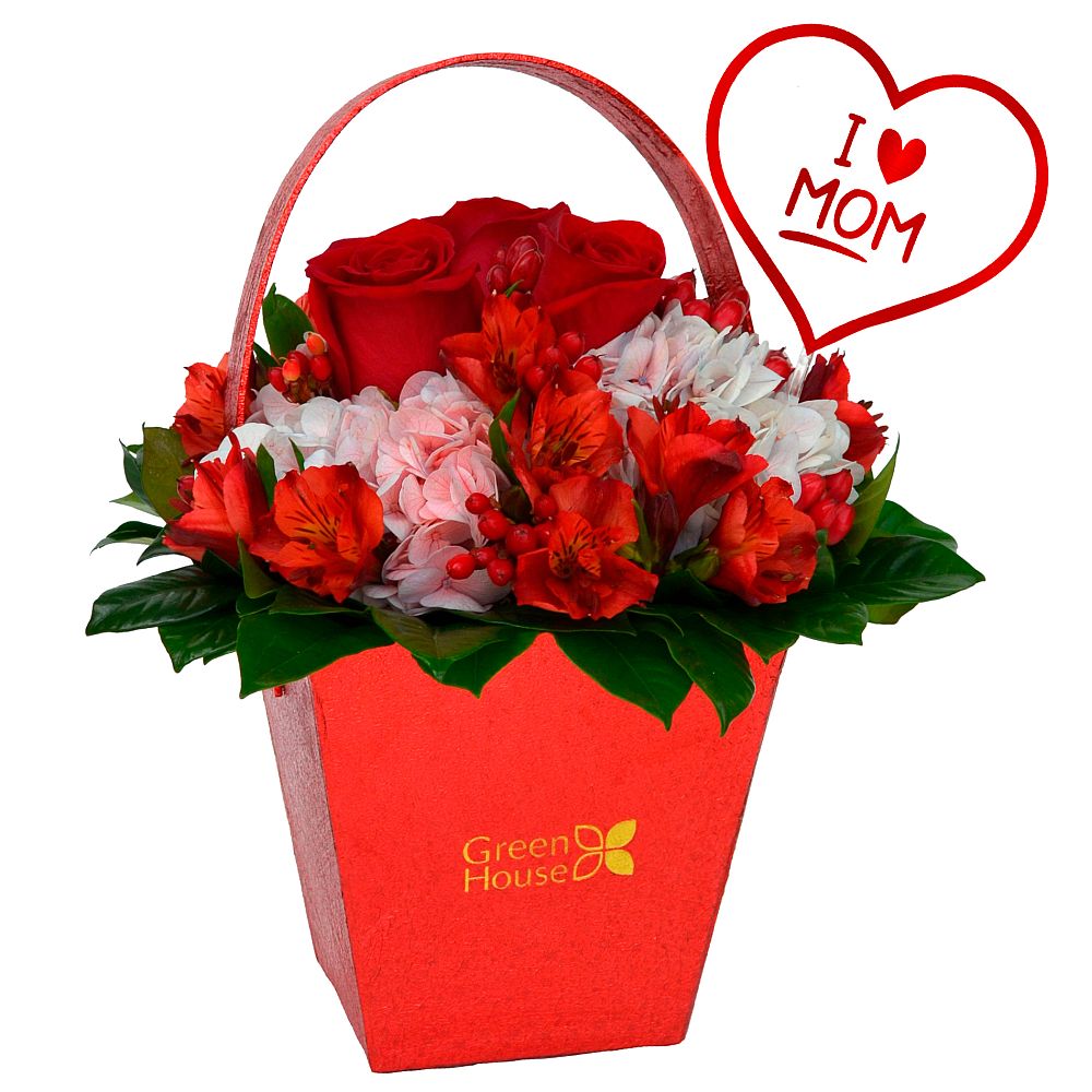 CESTA I LOVE MOM (ROJA)