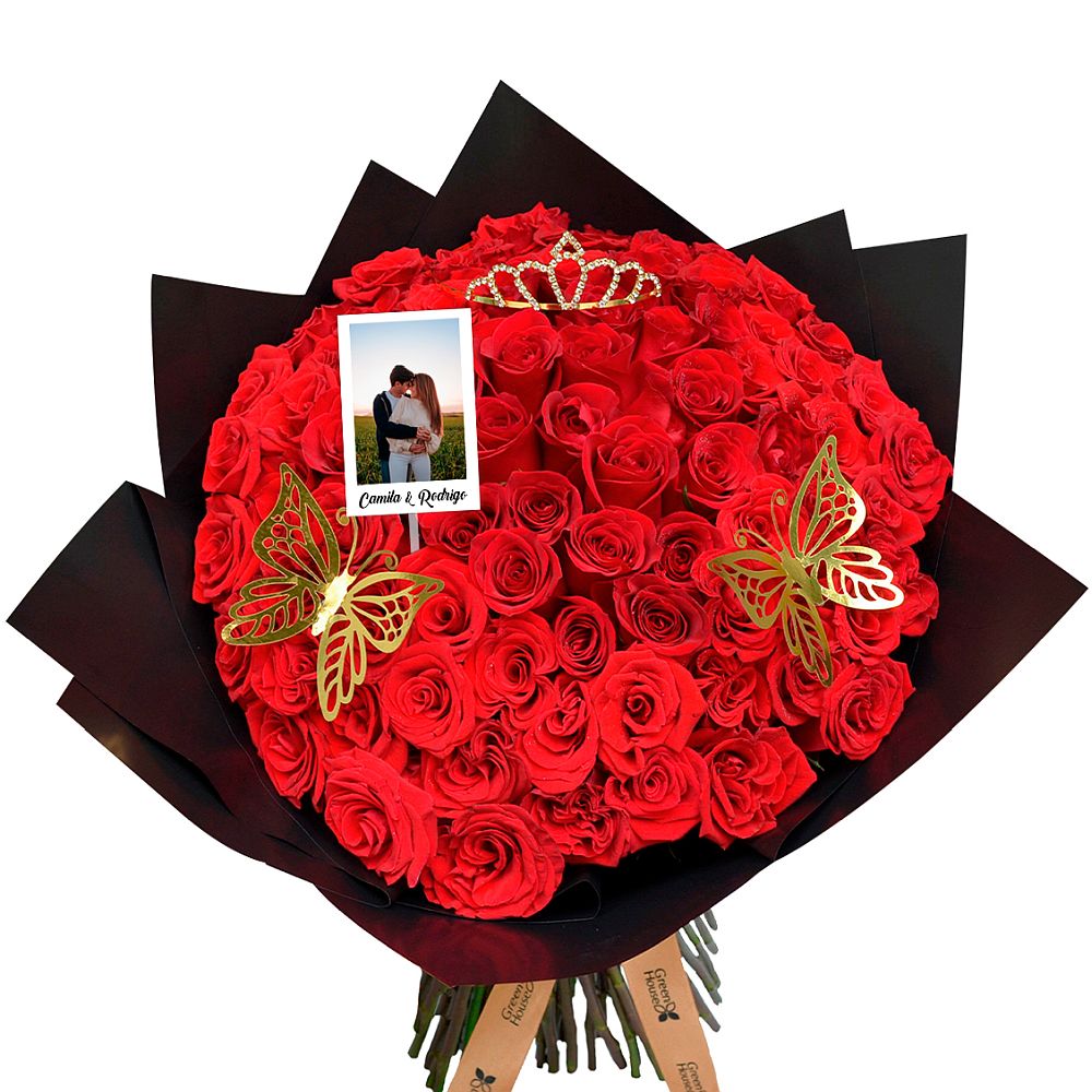 RAMO BUCHÓN 100 ROSAS + FOTO