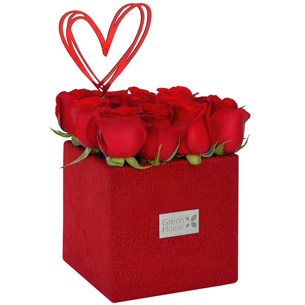 RUBÍ CUPIDO 12 ROSAS