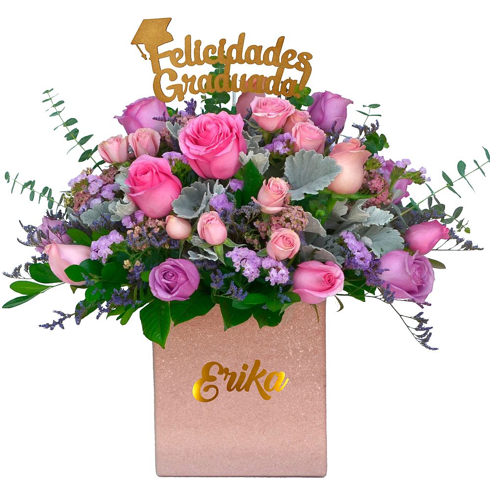 ARREGLO FELICIDADES GRADUADA (PERSONALIZABLE)