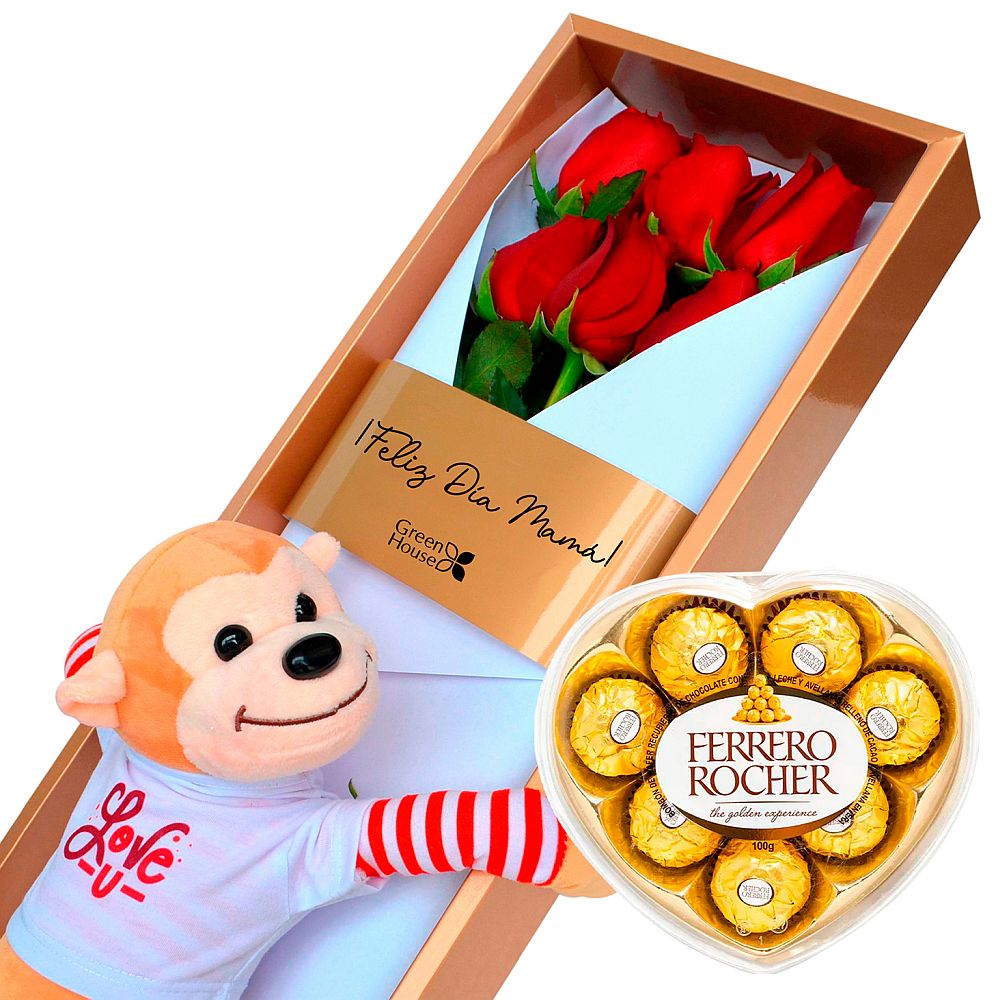 CAJA ABRAZO MAMÁ + ¡GRATIS! BOMBONES FERRERO ROCHER CORAZÓN