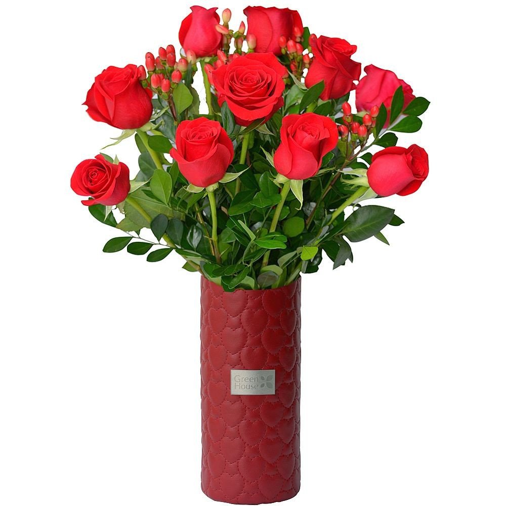 ARREGLO RUBÍ 12 ROSAS