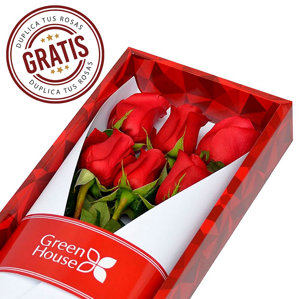 CAJA RUBÍ 6 ROSAS + ¡GRATIS 6 ROSAS ADICIONALES! - Imagen 1