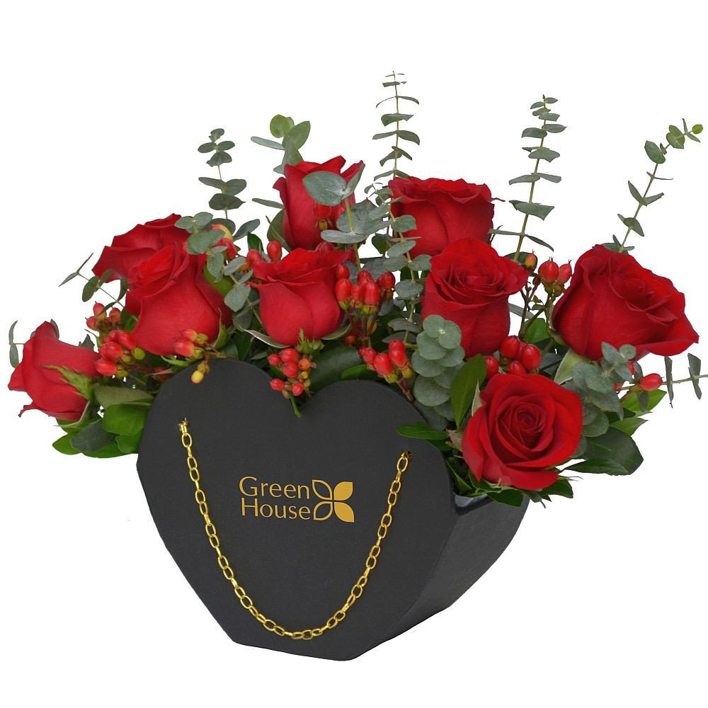 CARTERA ROSAS CORAZON (NEGRA) - Imagen 1