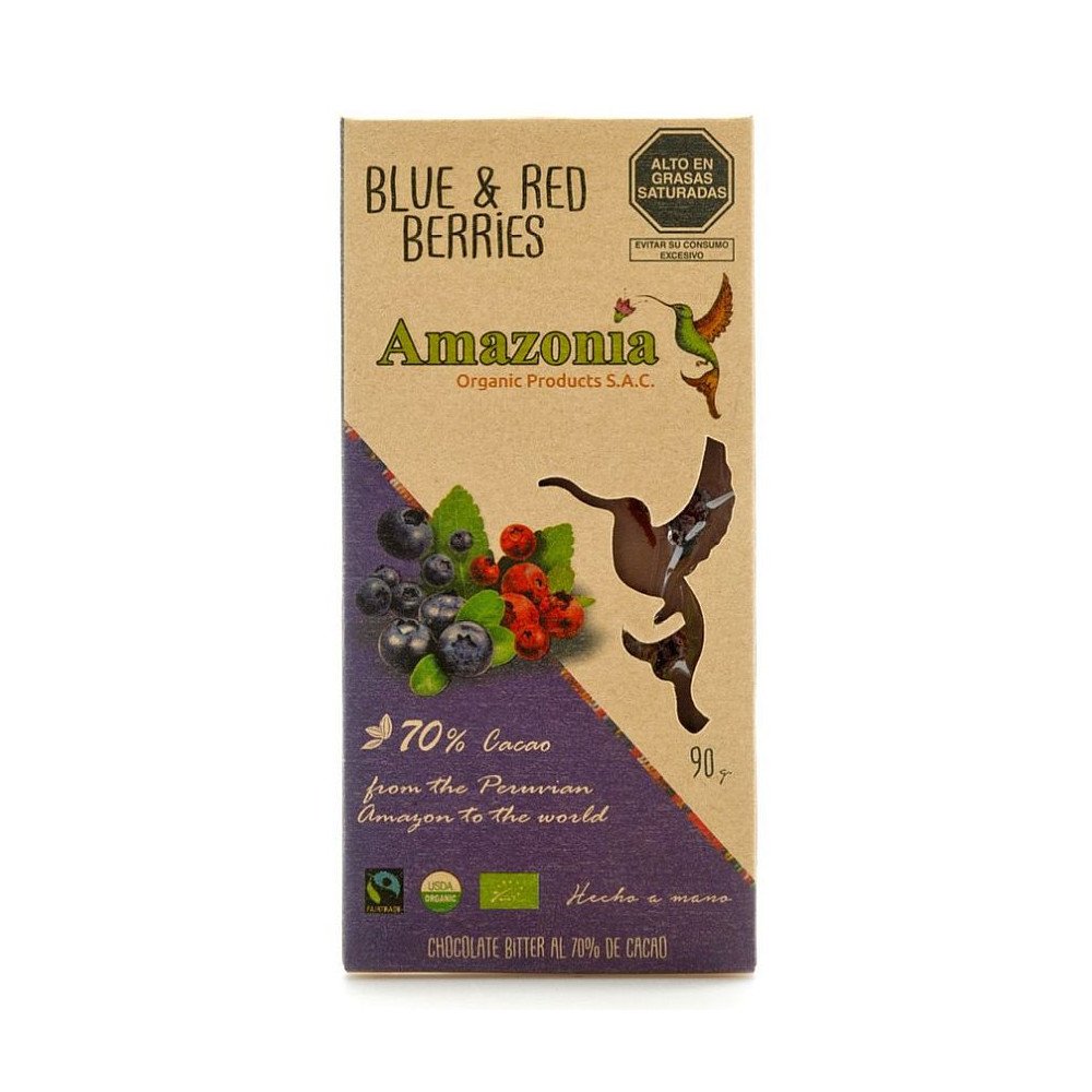 CHOCOLATE AMAZONIA (BLUE & RED BERRIES) - BARRA 90 GR.