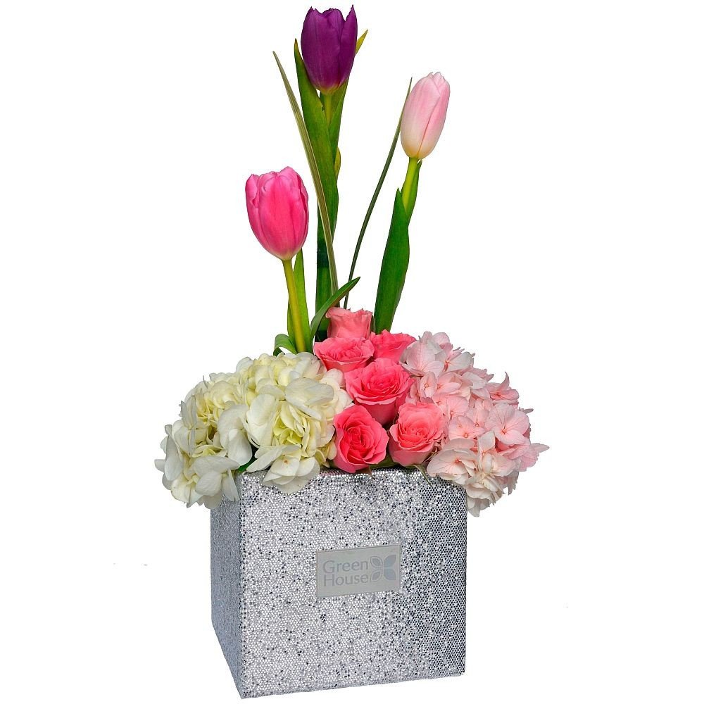 GLAM SILVER 3 TULIPANES Y FLORES VARIADAS