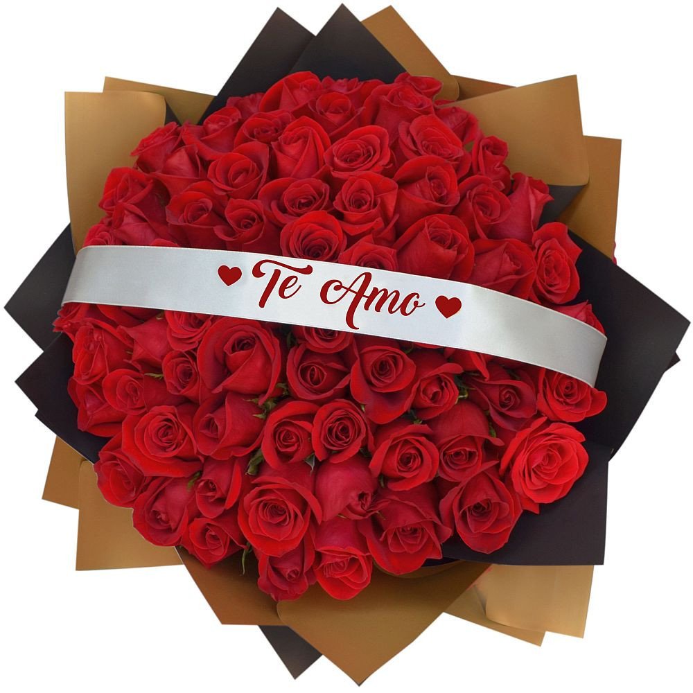 RAMO BUCHÓN TE AMO (50 ROSAS)