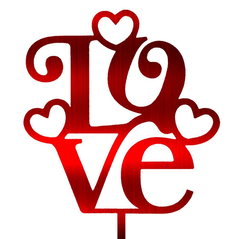 TOPPER LOVE - CORAZONES (ROJO)